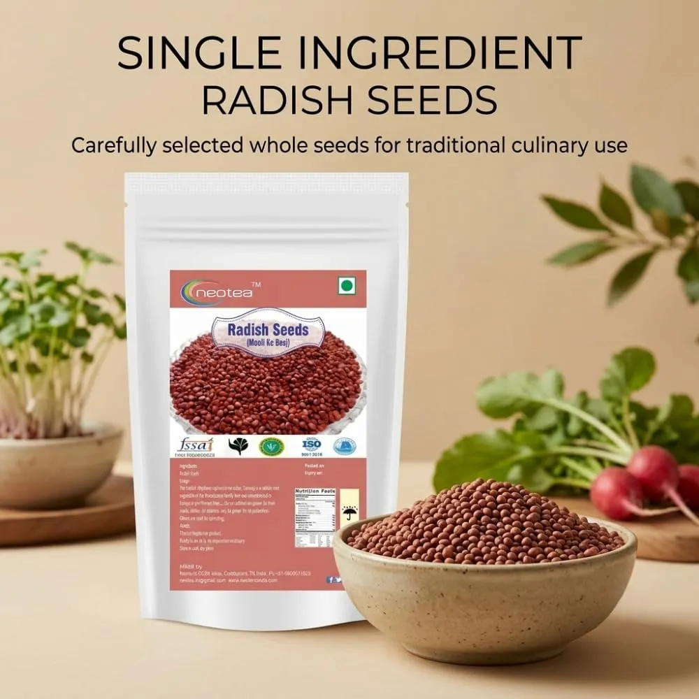 Radish Seeds (Mullangi Vidhai) | 100% Natural Whole Radish Seeds | Carefully Selected & Hygienically Packed | Traditional Ingredient for Everyday Cooking & Herbal Preparations | Premium Quality
