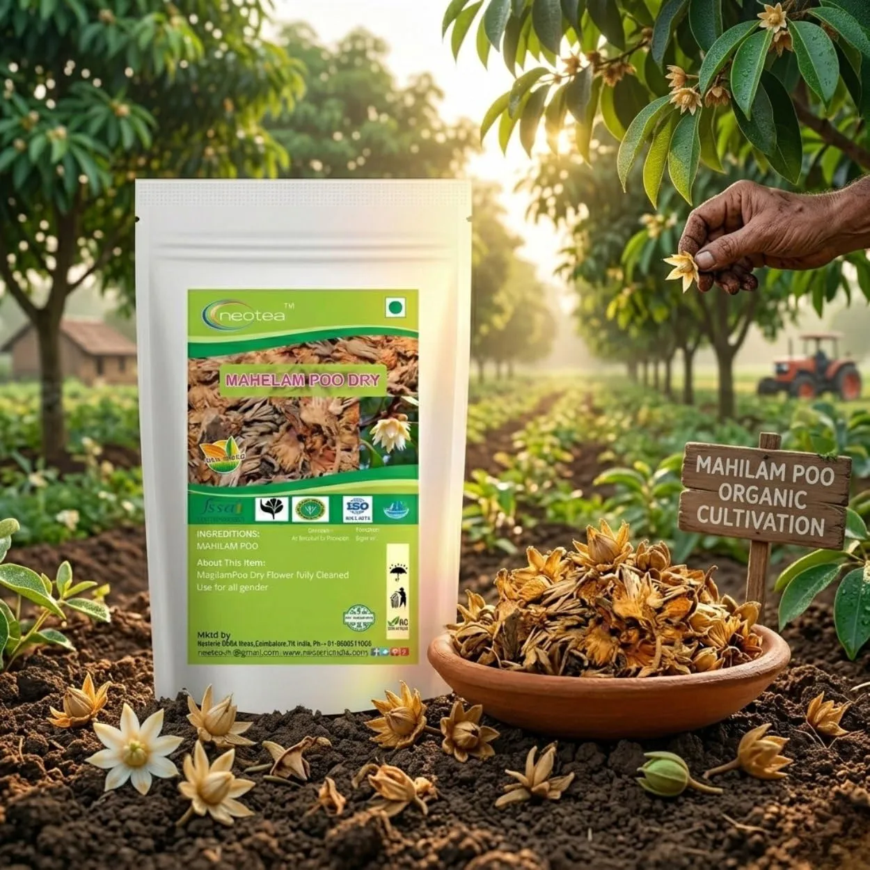 Dried Magilam Poo (Maul Sari) Flower | Spanish Cherry Flower ,100% Pure & Natural, Ayurvedic Herb for Wellness, Skin Health, Detox, and Culinary Uses