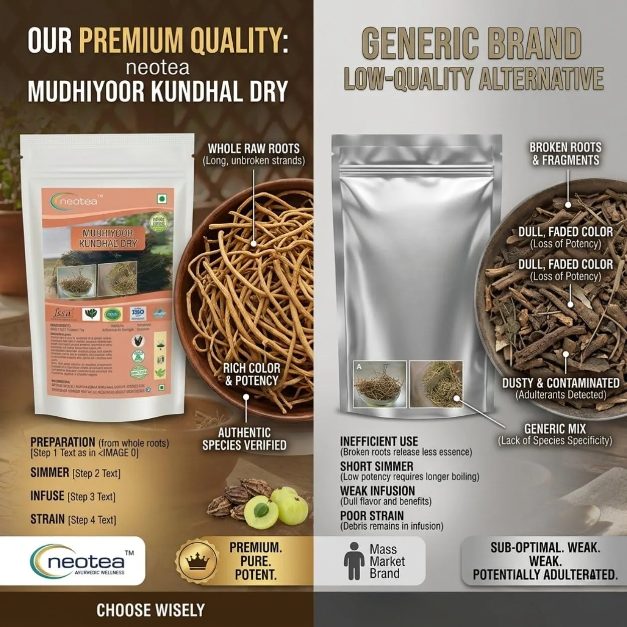 Muthiyar Koonthal Powder | Traditional Herbal Powder | Naturally Sourced & Finely Ground | Pure Plant-Based Ingredient for Traditional Beauty & Personal Care Routines | Carefully Packed | 100% Natural