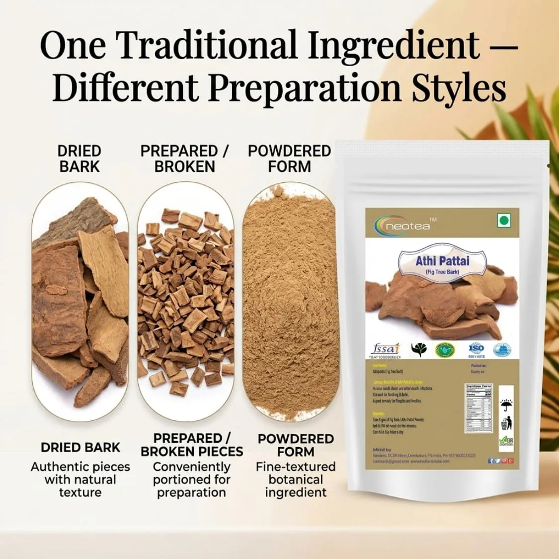 Fig Tree Bark Powder | Ficus Bark Herbal Powder | 100% Natural Fig Tree Bark | Traditionally Used Botanical Ingredient | Finely Milled & Carefully Packed | Natural Plant-Based Powder