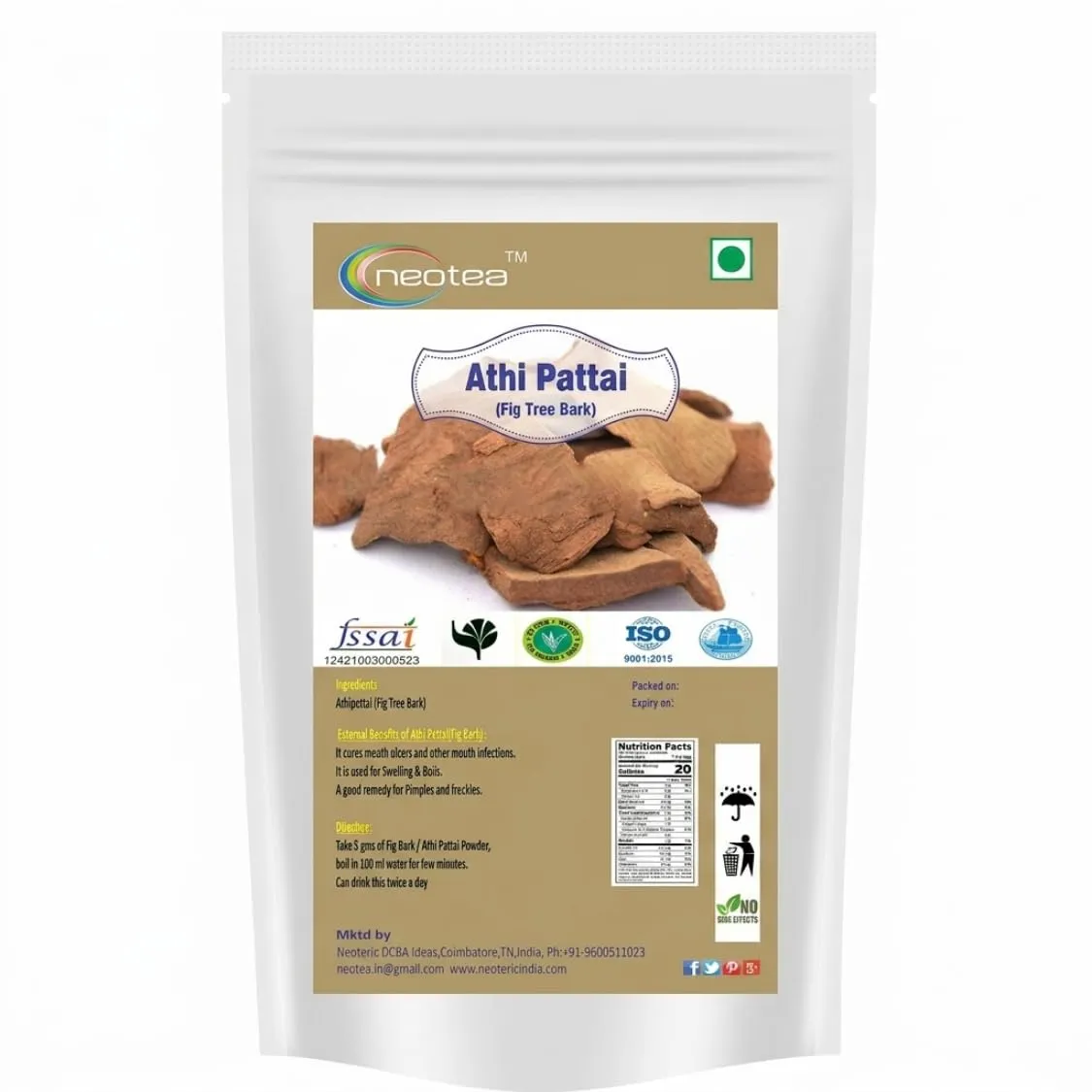 Fig Tree Bark Powder | Ficus Bark Herbal Powder | 100% Natural Fig Tree Bark | Traditionally Used Botanical Ingredient | Finely Milled & Carefully Packed | Natural Plant-Based Powder