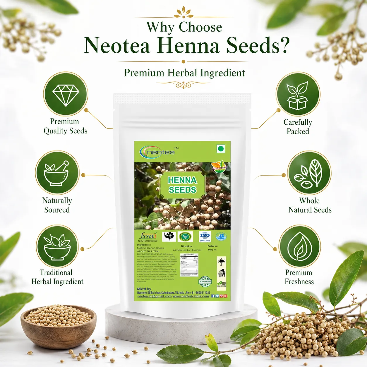 Henna Seeds Whole Natural Premium Quality | Carefully Cleaned & Packed Henna Seed | Traditional Herbal Ingredient for Everyday Use | Natural Seeds for Home Preparation
