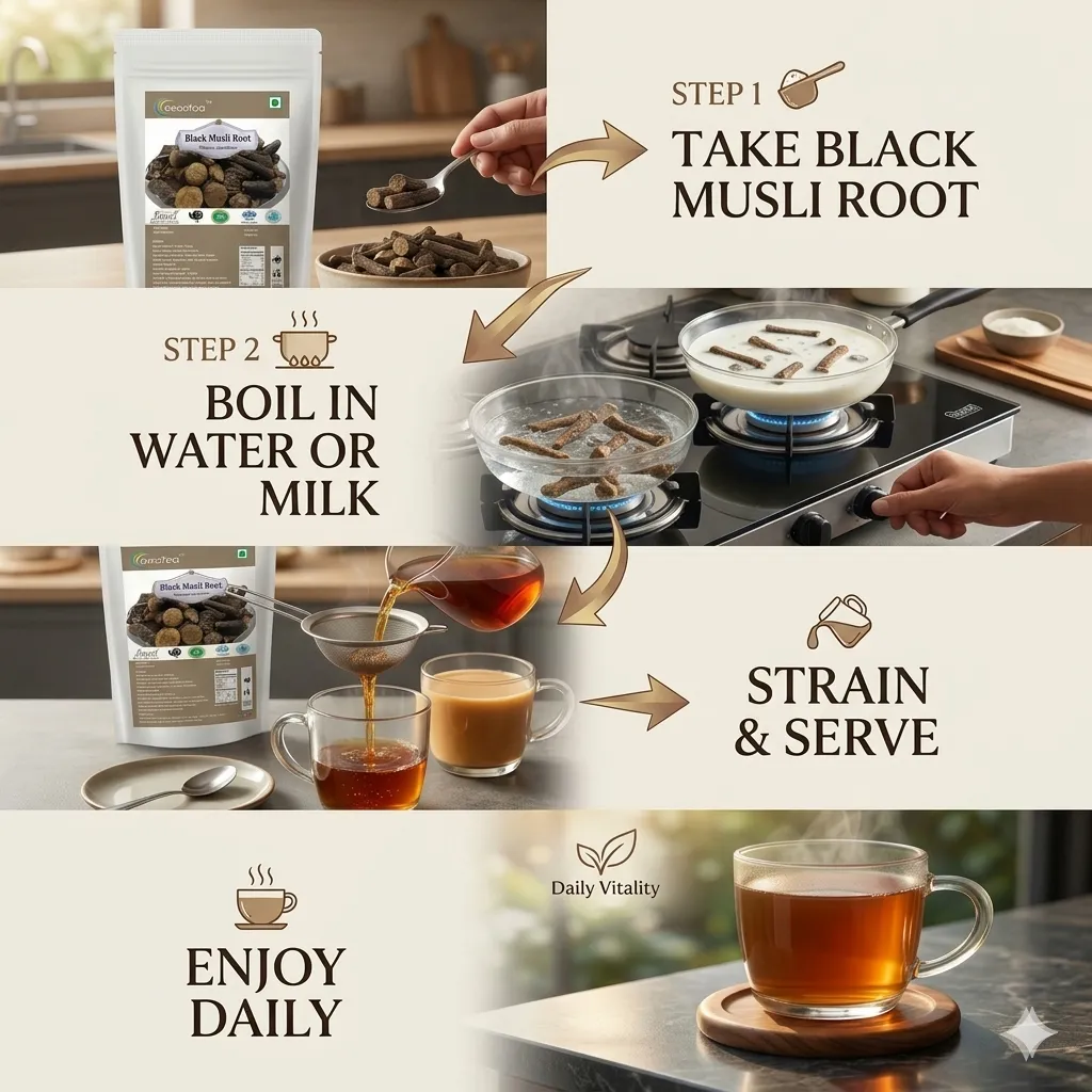 Black Musli Root | Kali Musli Whole Dried Root | 100% Natural Herbal Ingredient | Traditionally Used Botanical Root | Carefully Cleaned & Packed | Premium Quality