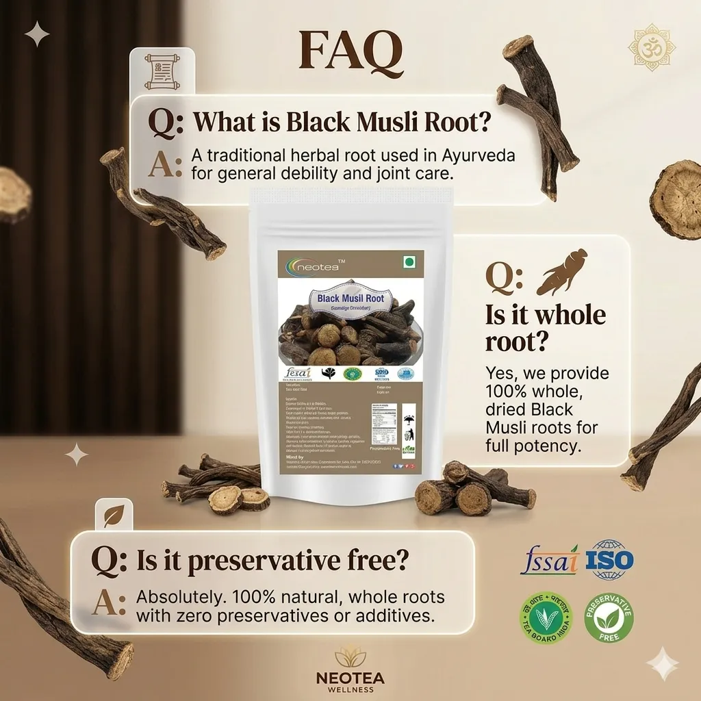Black Musli Root | Kali Musli Whole Dried Root | 100% Natural Herbal Ingredient | Traditionally Used Botanical Root | Carefully Cleaned & Packed | Premium Quality