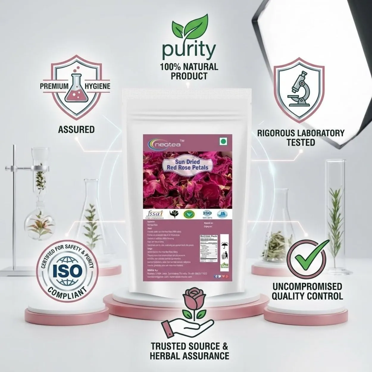 Dried Red Rose Petals 100% Natural Premium Quality Whole Rose Petals for Tea, Potpourri, Crafts, Decorations, DIY Projects, Floral Blends & Everyday Home Use