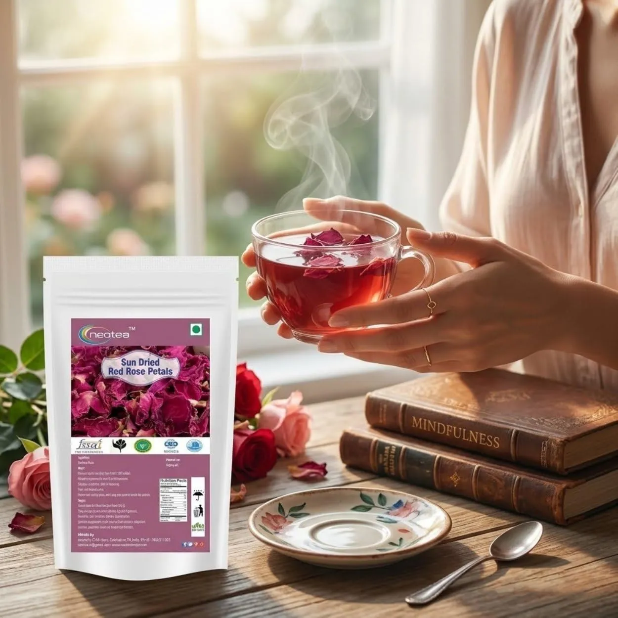 Dried Red Rose Petals 100% Natural Premium Quality Whole Rose Petals for Tea, Potpourri, Crafts, Decorations, DIY Projects, Floral Blends & Everyday Home Use