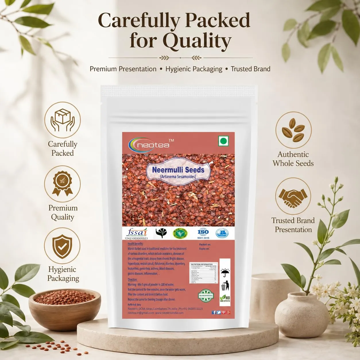 Neermulli Seeds | Natural Whole Neermulli Seeds | Premium Quality Dried Herbal Seeds | Carefully Cleaned & Packed | Traditional Ingredient for Everyday Use | 100% Natural
