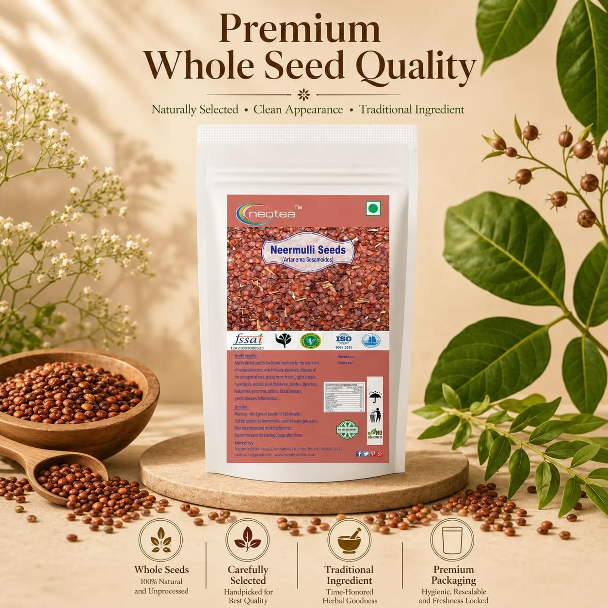 Neermulli Seeds | Natural Whole Neermulli Seeds | Premium Quality Dried Herbal Seeds | Carefully Cleaned & Packed | Traditional Ingredient for Everyday Use | 100% Natural