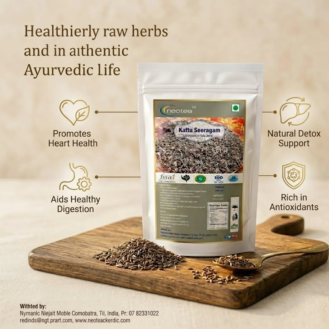 Kattu Seeragam Seeds | Wild Cumin Seeds | Natural Whole Kattu Seeragam | Aromatic Spice for Traditional Cooking, Herbal Preparations & Everyday Kitchen Use | Carefully Packed Quality