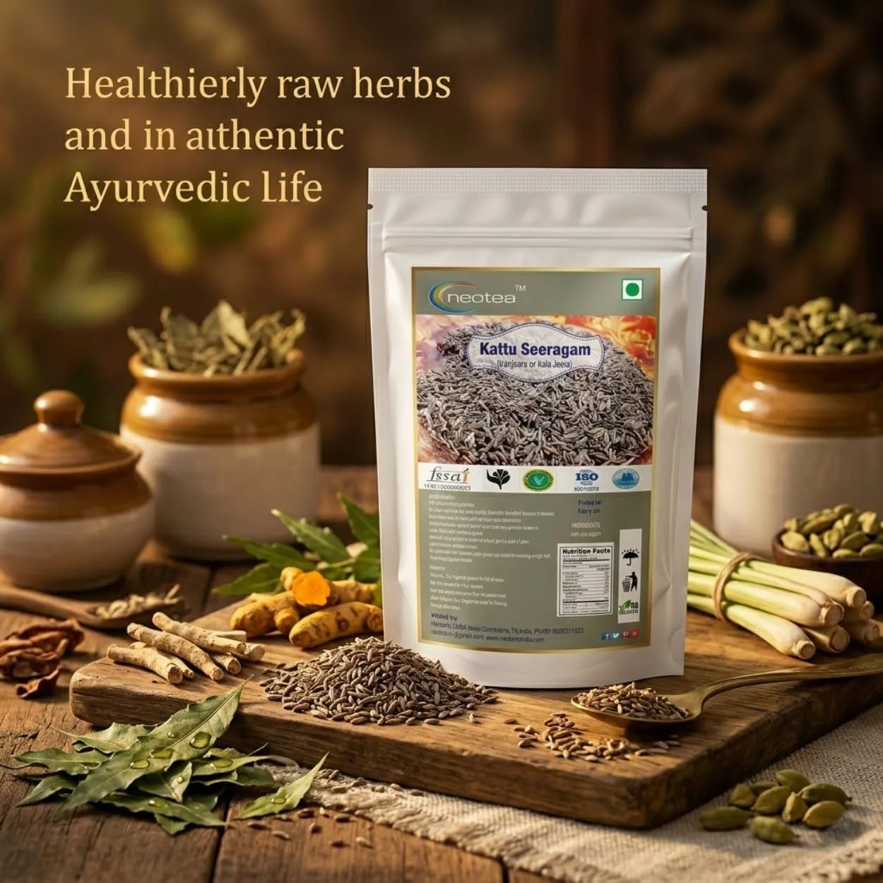 Kattu Seeragam Seeds | Wild Cumin Seeds | Natural Whole Kattu Seeragam | Aromatic Spice for Traditional Cooking, Herbal Preparations & Everyday Kitchen Use | Carefully Packed Quality