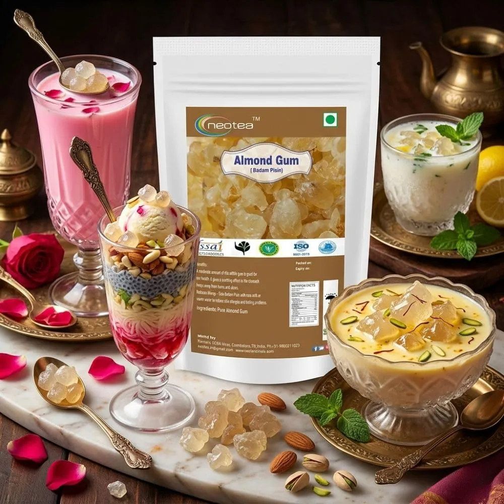 Almond Gum | Natural Almond Gum Resin | Premium Raw Herbal Ingredient | Whole Dried Almond Gum Crystals | Traditional Culinary & Beverage Ingredient | Carefully Packed