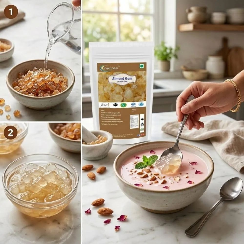 Almond Gum | Natural Almond Gum Resin | Premium Raw Herbal Ingredient | Whole Dried Almond Gum Crystals | Traditional Culinary & Beverage Ingredient | Carefully Packed