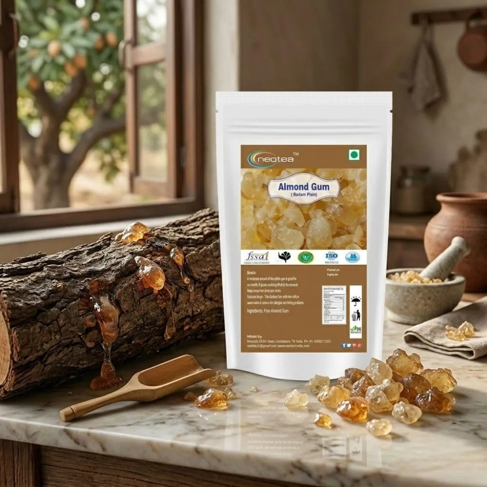Almond Gum | Natural Almond Gum Resin | Premium Raw Herbal Ingredient | Whole Dried Almond Gum Crystals | Traditional Culinary & Beverage Ingredient | Carefully Packed