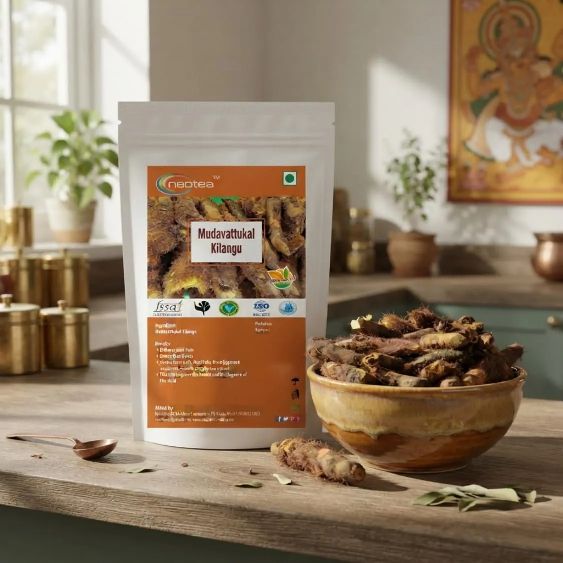 Mudavattukal Kilangu | 100% Natural Whole Dried Herbal Root | Raw Herbal Ingredient | Traditionally Used Indian Herb | Carefully Cleaned & Packed | No Added Preservatives