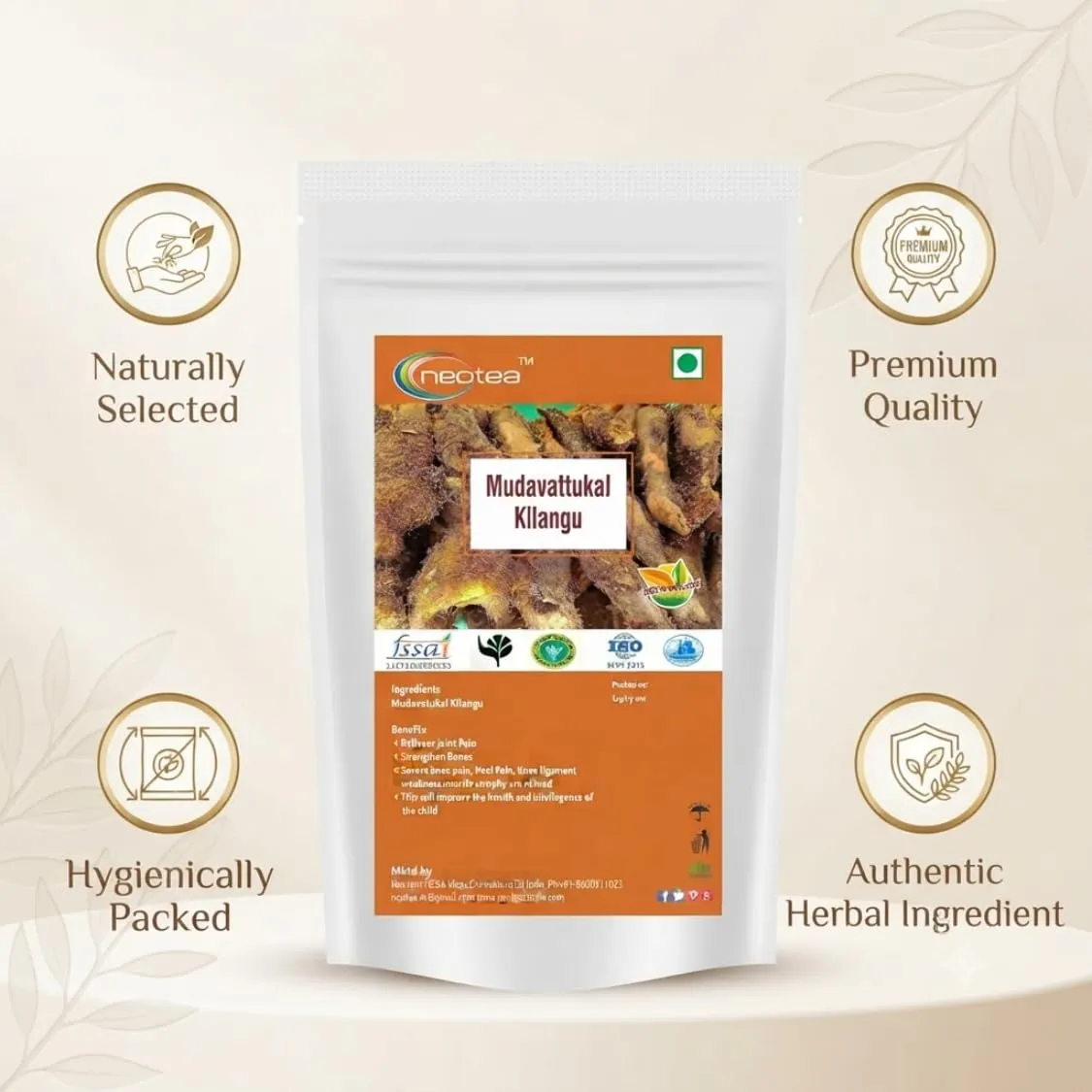 Mudavattukal Kilangu | 100% Natural Whole Dried Herbal Root | Raw Herbal Ingredient | Traditionally Used Indian Herb | Carefully Cleaned & Packed | No Added Preservatives