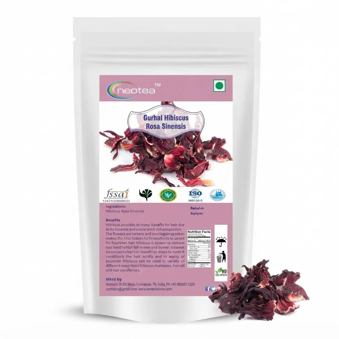 Hibiscus Rosa Raw Herbal | Dried Hibiscus Rosa Flowers | Whole Natural Hibiscus Flowers | Carefully Selected & Hygienically Packed | Traditional Herbal Ingredient