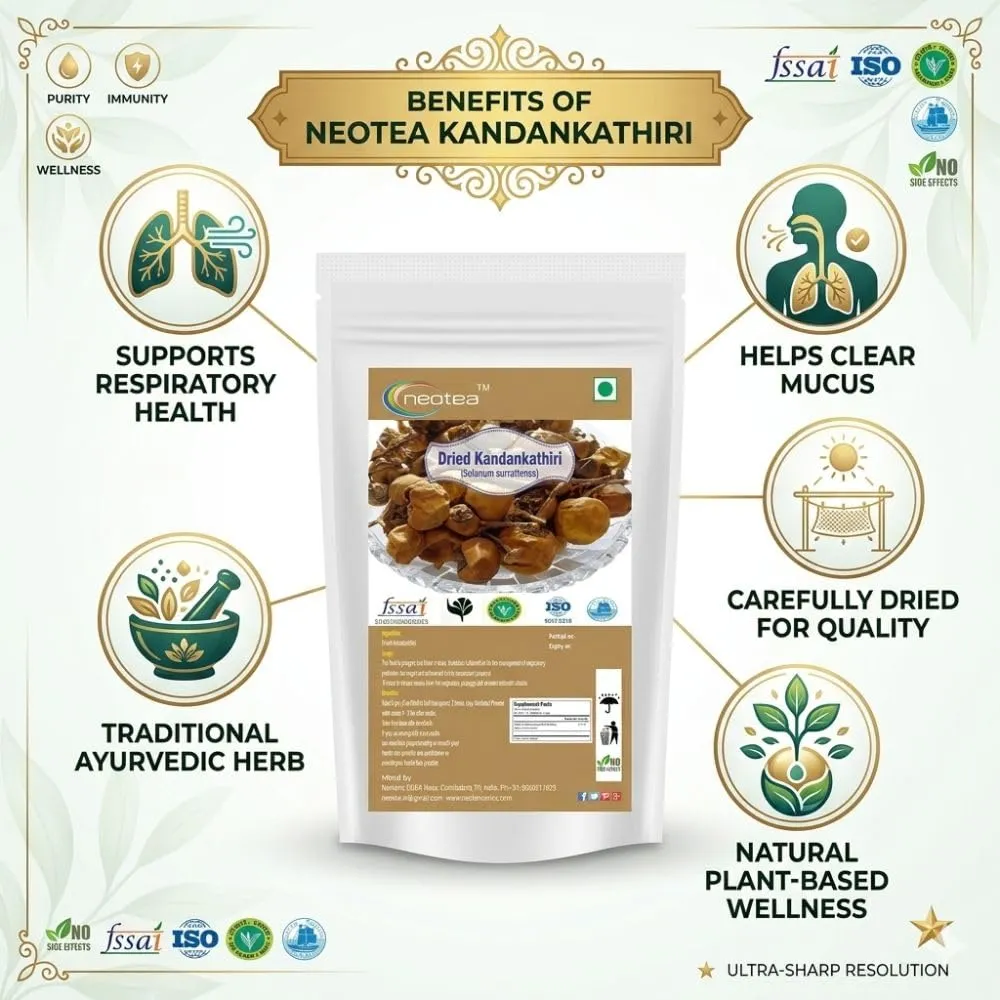 Kandankathiri Raw Herb | Dried Kandankathiri Whole Herb | Carefully Cleaned & Naturally Dried Herbal Ingredient | Traditional Indian Herb | Authentic Raw Herbal Product