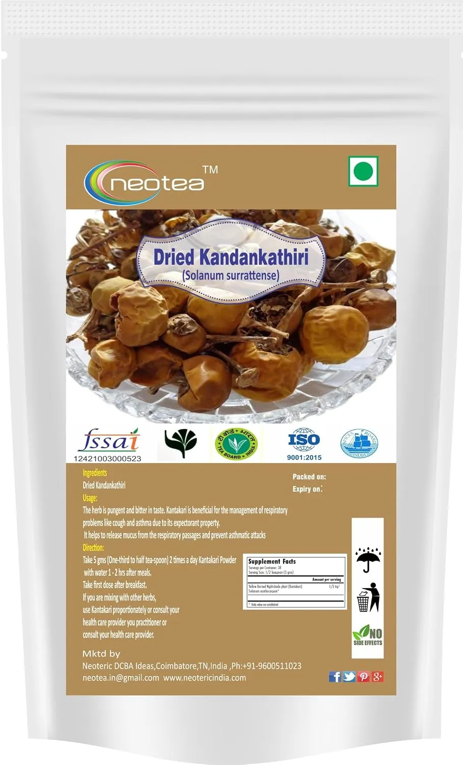 Kandankathiri Raw Herb | Dried Kandankathiri Whole Herb | Carefully Cleaned & Naturally Dried Herbal Ingredient | Traditional Indian Herb | Authentic Raw Herbal Product