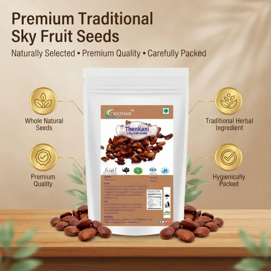 Sky Fruit Seeds | 100% Natural Raw Herbal Sky Fruit | Whole Dried Sky Fruit Seeds | Carefully Selected & Naturally Processed Herbal Ingredient | Traditional Indian Herb