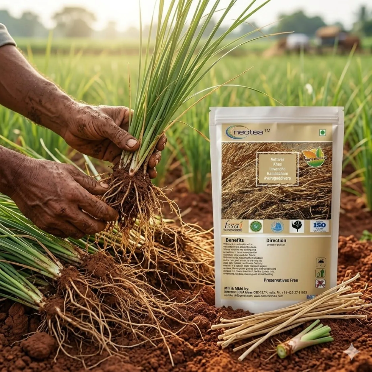 Vettiver Raw Herbal Root | Dried Vetiver Roots | Khus Khus Root | Naturally Fragrant Whole Roots | Traditional Herbal Ingredient for Home, Pooja, Aromatic Use & DIY Preparations