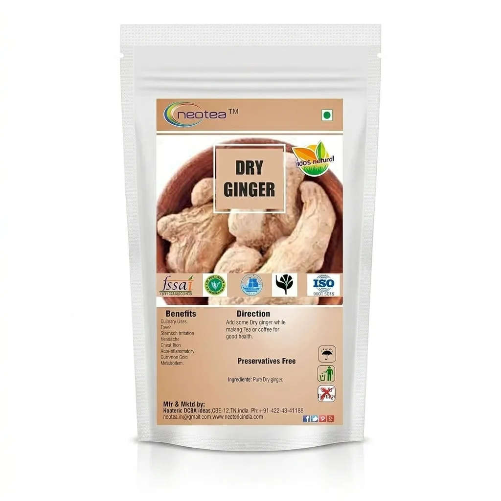 Dry Ginger (Sukku) Whole Dried Ginger | Naturally Dried Ginger Pieces | Aromatic Herbal Ingredient for Traditional Recipes, Herbal Drinks, Tea & Home Use | Premium Quality