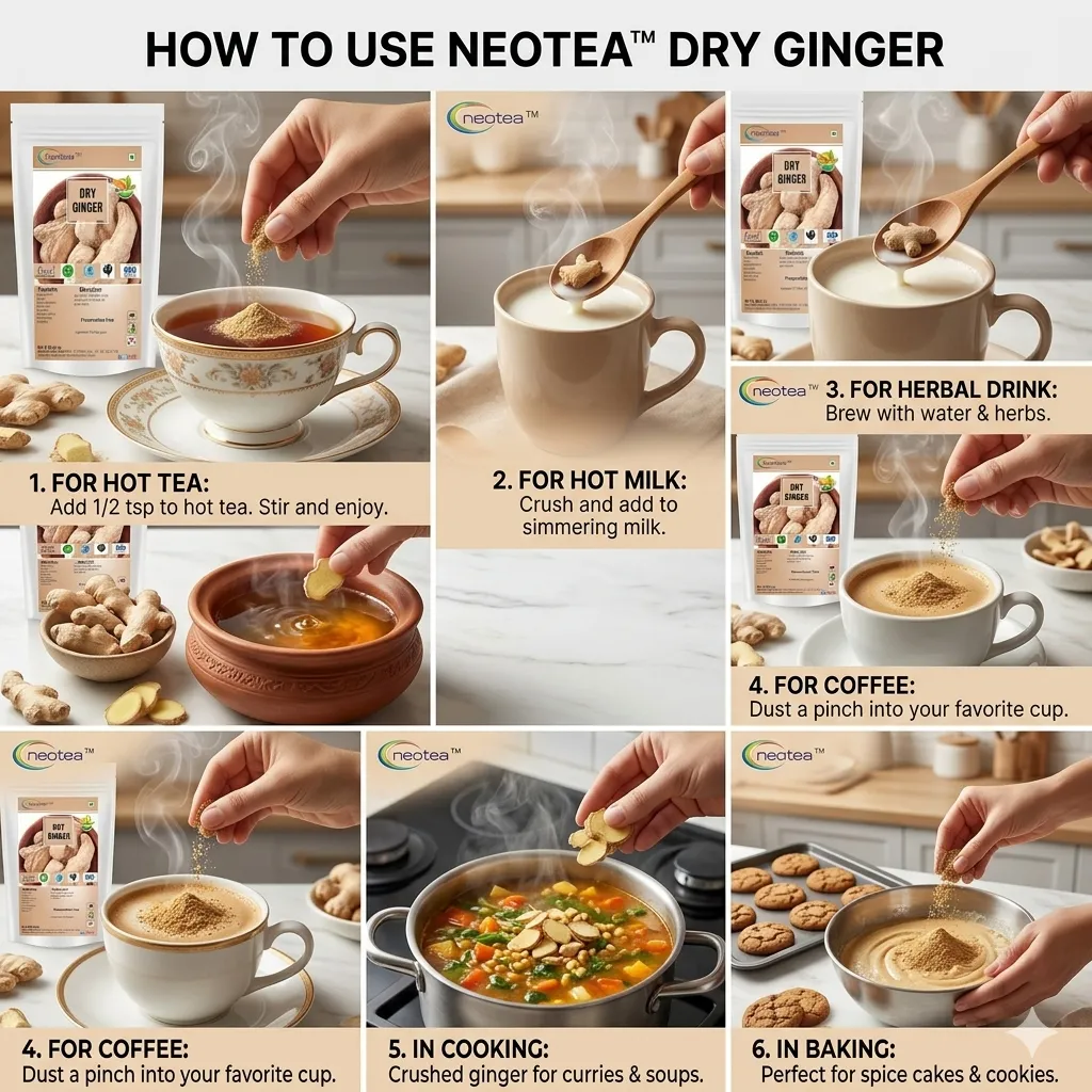 Dry Ginger (Sukku) Whole Dried Ginger | Naturally Dried Ginger Pieces | Aromatic Herbal Ingredient for Traditional Recipes, Herbal Drinks, Tea & Home Use | Premium Quality