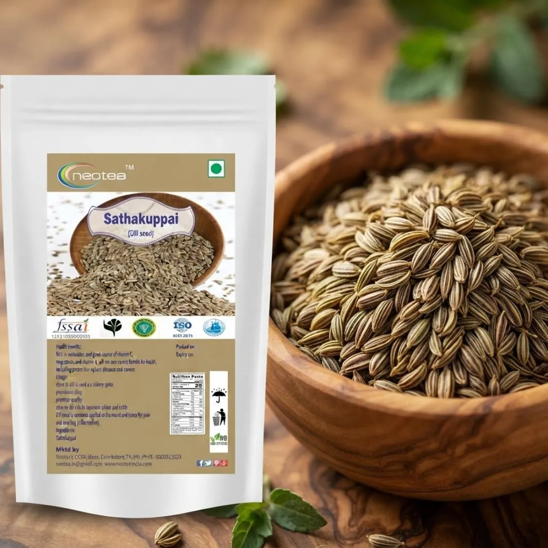 Dill Seed (Sathakuppai Anethum Graveolens) Raw Herbal Whole Seeds | Natural Dried Dill Seeds | Aromatic Herbal Ingredient for Traditional Recipes, Herbal Preparations & Daily Kitchen Use | Premium Quality