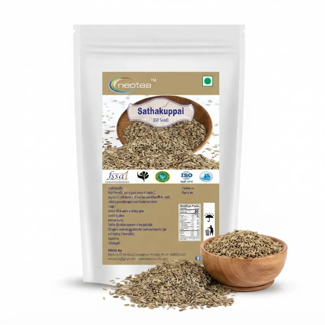 Dill Seed (Sathakuppai Anethum Graveolens) Raw Herbal Whole Seeds | Natural Dried Dill Seeds | Aromatic Herbal Ingredient for Traditional Recipes, Herbal Preparations & Daily Kitchen Use | Premium Quality