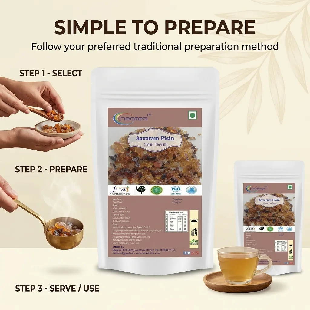 Aavaram Pisin (Tanner Tree Gum) Raw Herbal Resin | Natural Aavaram Pisin Gum | Traditional Indian Herbal Ingredient | Whole Raw Form for Traditional Use, Home Preparations & Herbal Practices