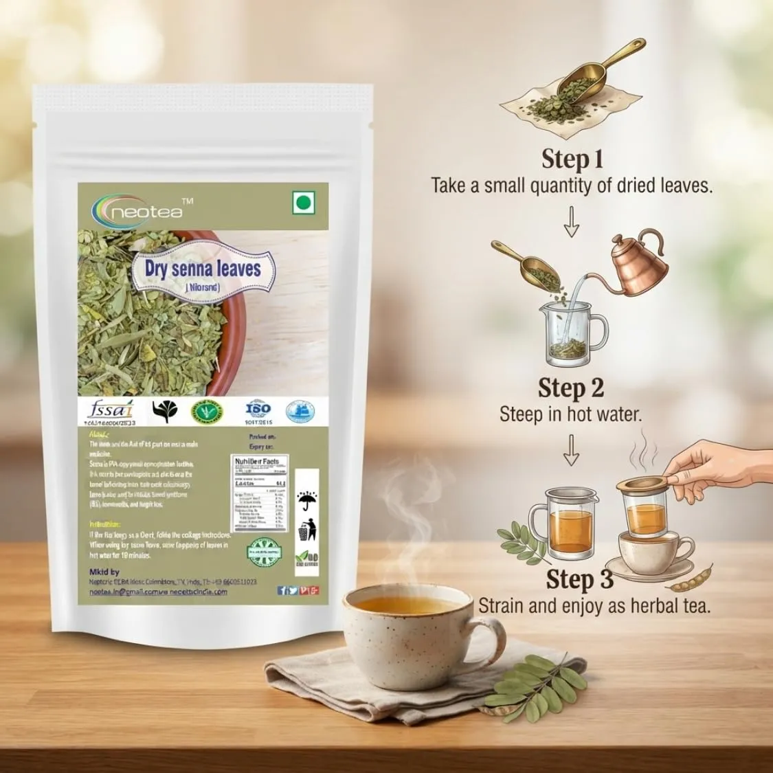 Dry Senna Leaves (Nilavarai) | Natural Dried Senna Leaf | Whole Herbal Leaves | Cassia Angustifolia Leaves | Traditional Herbal Ingredient for Home Herbal Preparations | 100% Natural