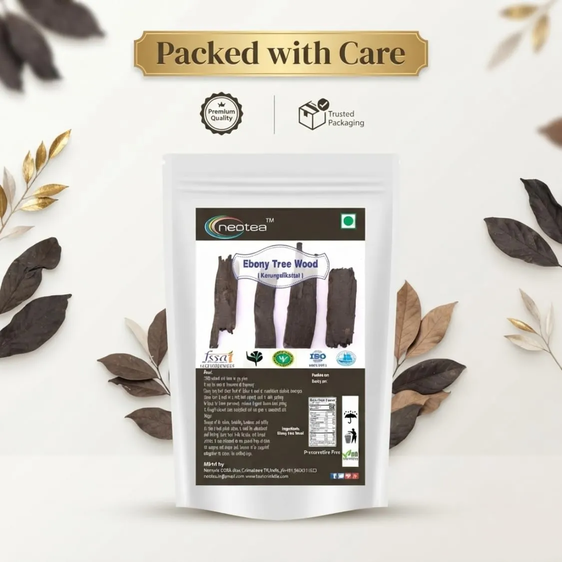 Ebony Tree Wood Raw Herbal (Karungalikattai) | Natural Ebony Wood Pieces | Traditional Herbal Ingredient for Pooja, Craft, Decorative & Traditional Uses | Carefully Selected Raw Wood