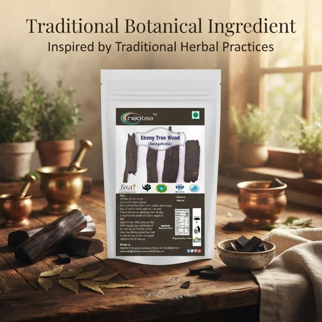 Ebony Tree Wood Raw Herbal (Karungalikattai) | Natural Ebony Wood Pieces | Traditional Herbal Ingredient for Pooja, Craft, Decorative & Traditional Uses | Carefully Selected Raw Wood