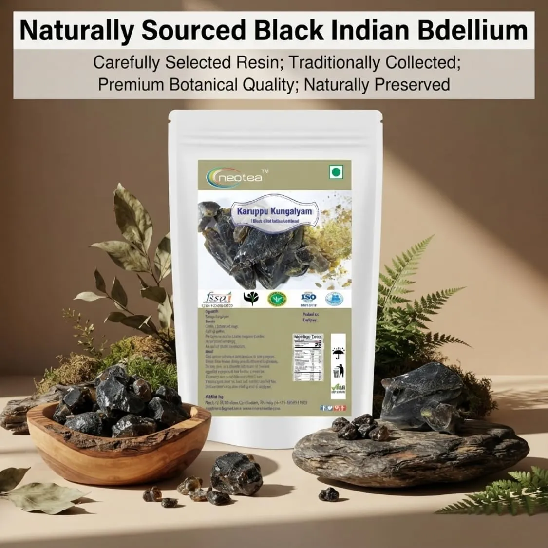 Karuppu Kungalyam Raw Herbal (Black Dried Indian Bdellium) | Traditional Indian Herbal Ingredient | Natural Whole Karuppu Kungalyam | Carefully Selected Raw Herb for Traditional Household and Herbal Practices