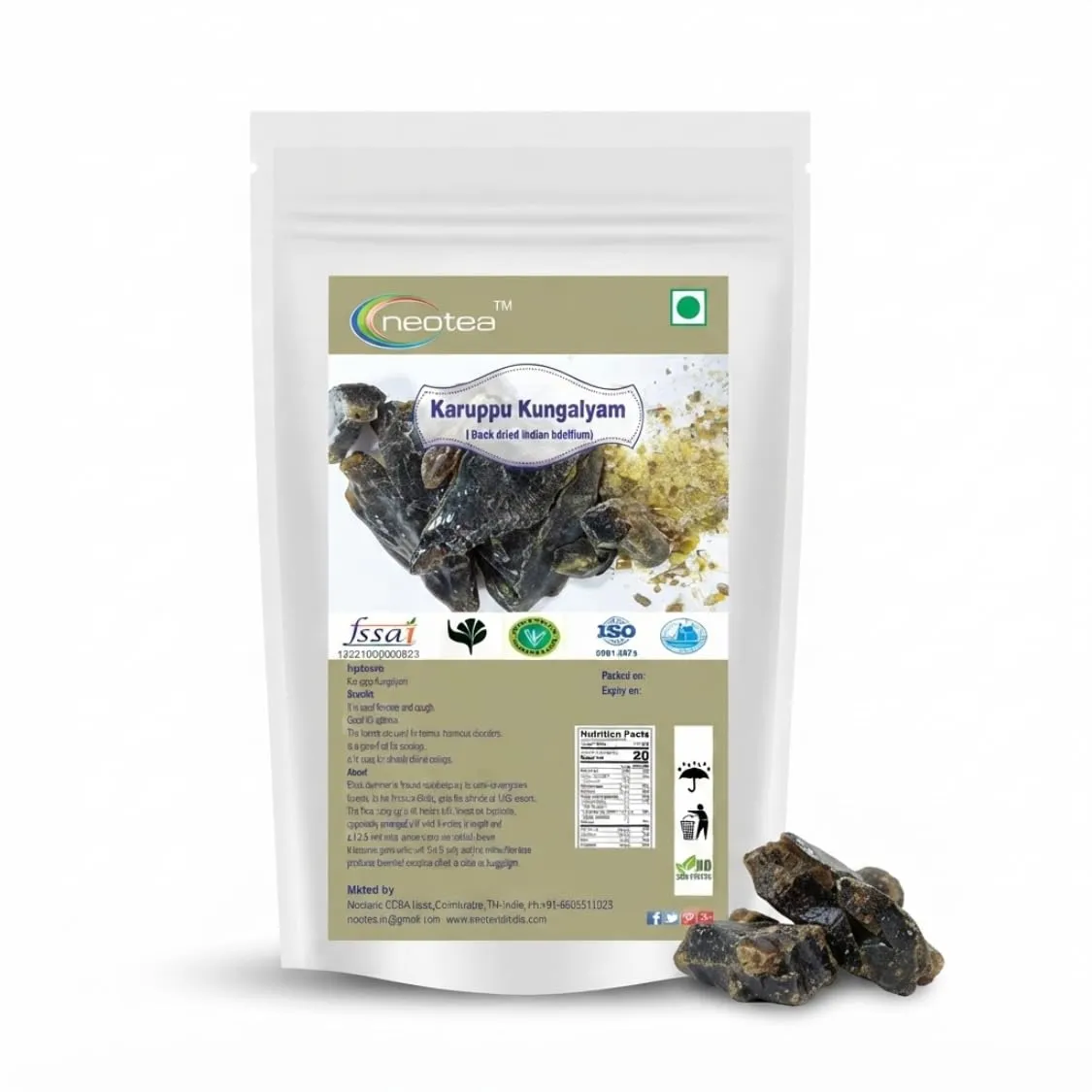 Karuppu Kungalyam Raw Herbal (Black Dried Indian Bdellium) | Traditional Indian Herbal Ingredient | Natural Whole Karuppu Kungalyam | Carefully Selected Raw Herb for Traditional Household and Herbal Practices