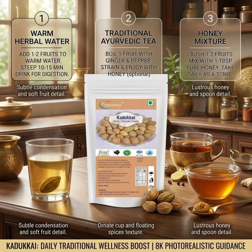 Harda Terminalia Chebula Kadukkai Haritaki – 100% Pure Dried Fruit for Digestive Health, Detox, and Wellness Natural Ayurvedic Remedy for Immunity Boost, Detoxification, and Overall Health Support