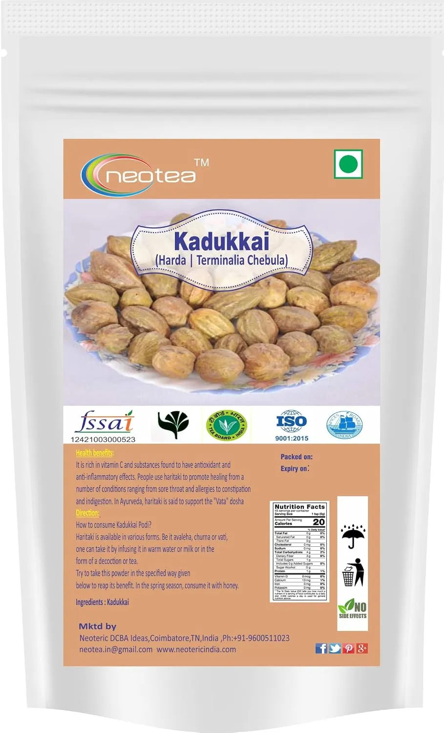Harda Terminalia Chebula Kadukkai Haritaki – 100% Pure Dried Fruit for Digestive Health, Detox, and Wellness Natural Ayurvedic Remedy for Immunity Boost, Detoxification, and Overall Health Support