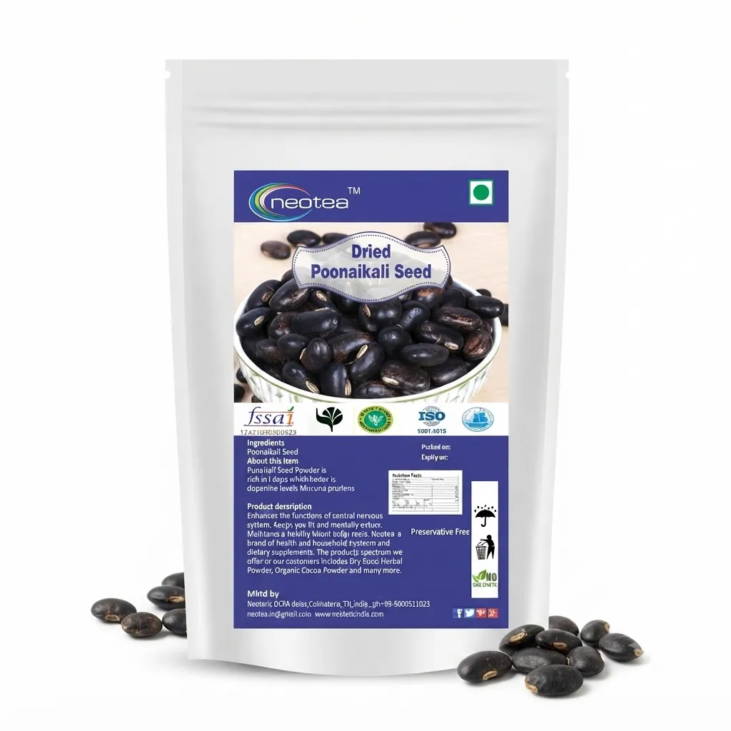 Dried Poonaikali Seed – Natural Whole Poonaikali Seeds, Traditionally Used Herbal Seed, Carefully Dried Raw Botanical Ingredient for Traditional Preparations