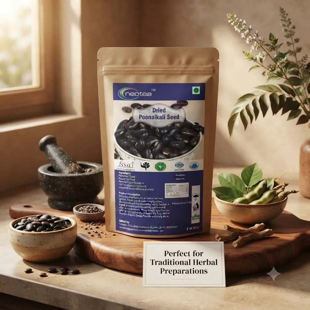 Dried Poonaikali Seed – Natural Whole Poonaikali Seeds, Traditionally Used Herbal Seed, Carefully Dried Raw Botanical Ingredient for Traditional Preparations