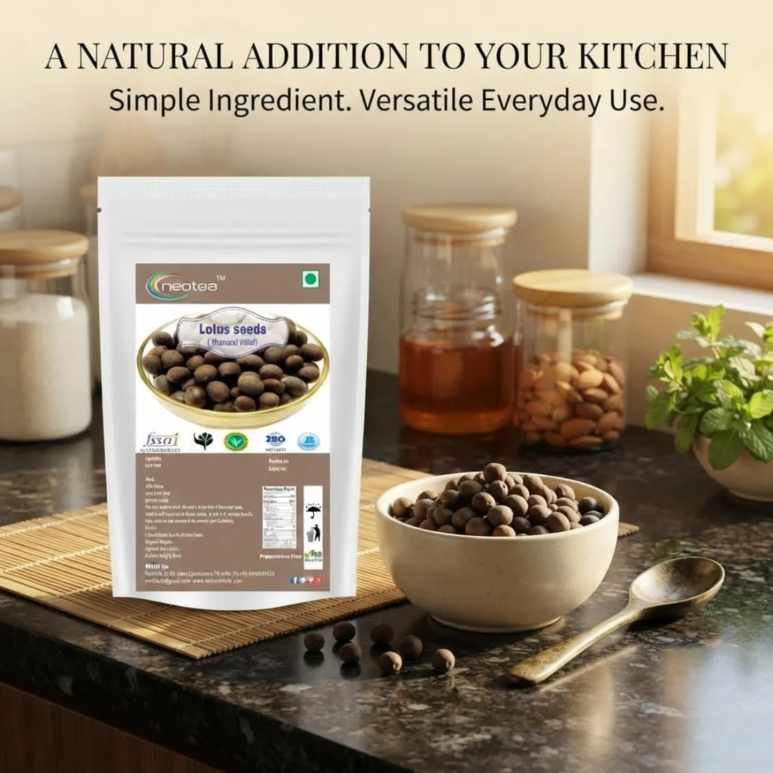 Lotus Seeds Raw Herbal Whole Seeds, Natural Dried Lotus Seed, Premium Quality Makhana Alternative for Traditional Uses, Cooking, Herbal Preparations and Daily Kitchen Use