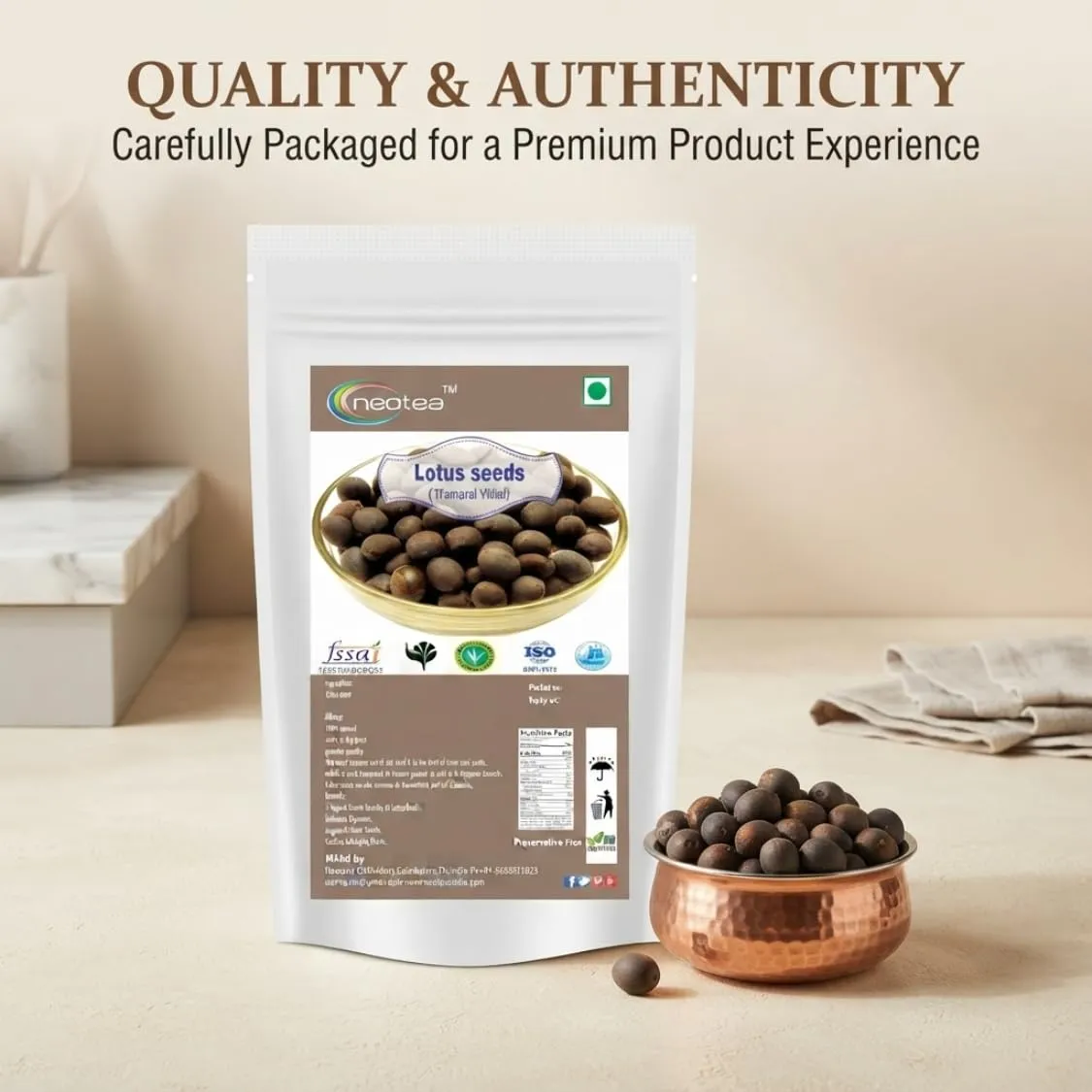 Lotus Seeds Raw Herbal Whole Seeds, Natural Dried Lotus Seed, Premium Quality Makhana Alternative for Traditional Uses, Cooking, Herbal Preparations and Daily Kitchen Use