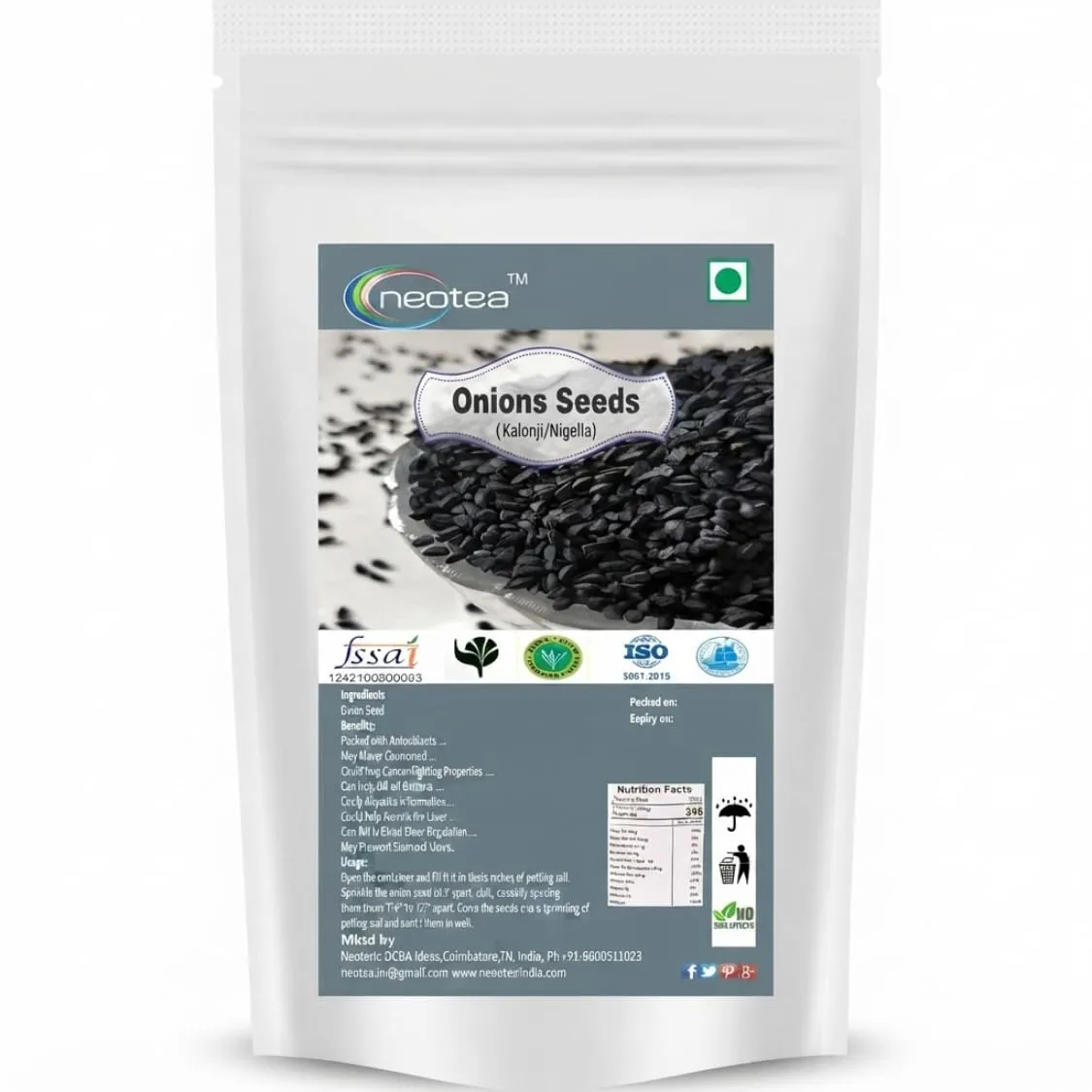 Onion Seeds (Kalonji) Raw Herbal Seeds | Pure Dried Onion Seeds for Traditional Kitchen, Herbal and Daily Wellness Use | Natural Whole Seeds | Carefully Cleaned & Packed