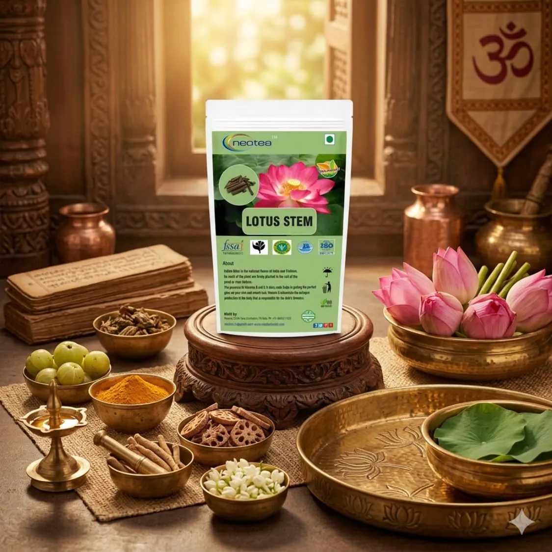 Lotus Stem Raw Herbal | Dried Lotus Stem Whole Natural Herb | Nelumbo Nucifera Stem | Traditional Herbal Ingredient for Home Use, Herbal Preparations & Natural Wellness