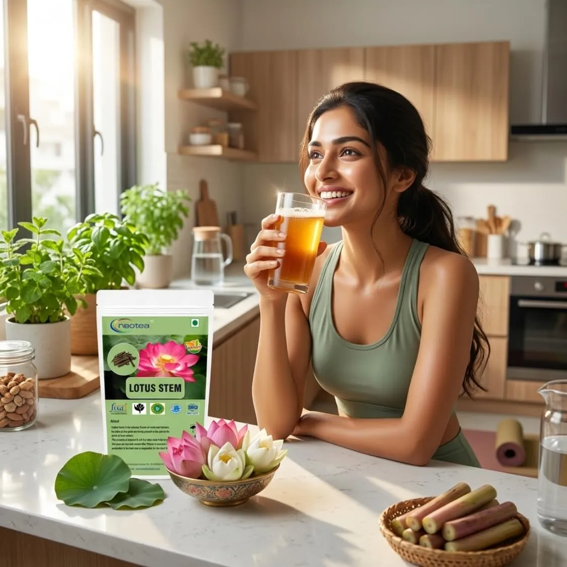 Lotus Stem Raw Herbal | Dried Lotus Stem Whole Natural Herb | Nelumbo Nucifera Stem | Traditional Herbal Ingredient for Home Use, Herbal Preparations & Natural Wellness