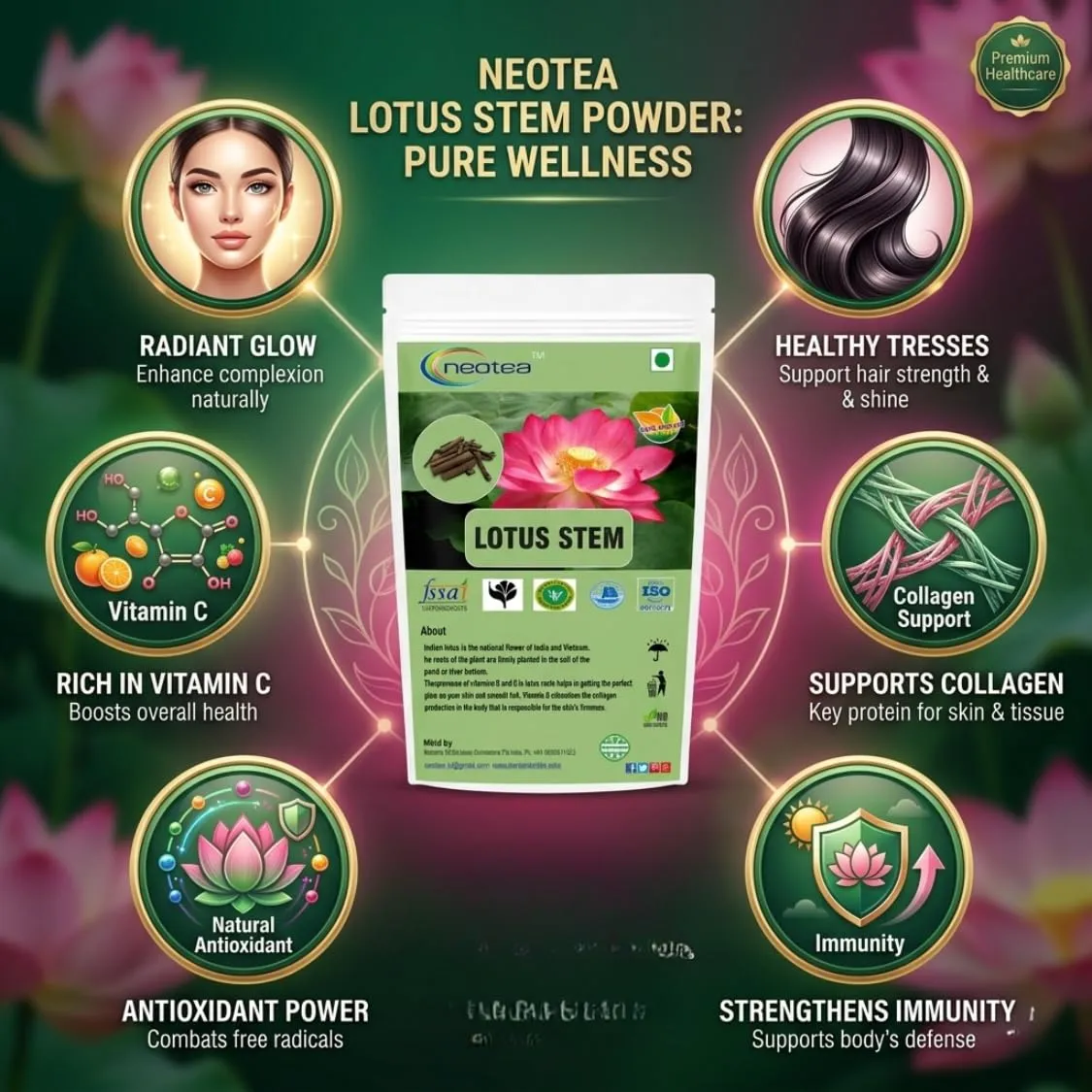 Lotus Stem Raw Herbal | Dried Lotus Stem Whole Natural Herb | Nelumbo Nucifera Stem | Traditional Herbal Ingredient for Home Use, Herbal Preparations & Natural Wellness