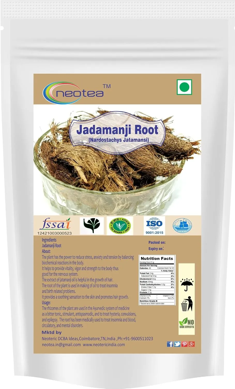 Jadamanji Root Raw Herbal | Dried Jadamanji Root Whole Herb | Traditional Indian Herbal Ingredient for Home Use, Herbal Preparations & Natural Wellness Routines