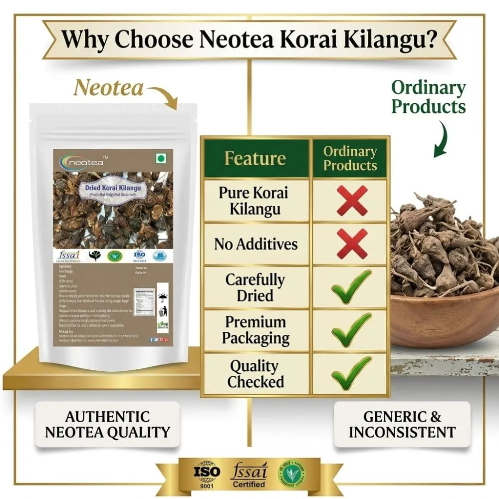 Dried Korai Kilangu | Nut Grass Root | Cyperus Rotundus Dried Root | Whole Raw Herbal Ingredient | Naturally Dried Korai Kilangu for Traditional Herbal Preparations, Pooja & Home Use