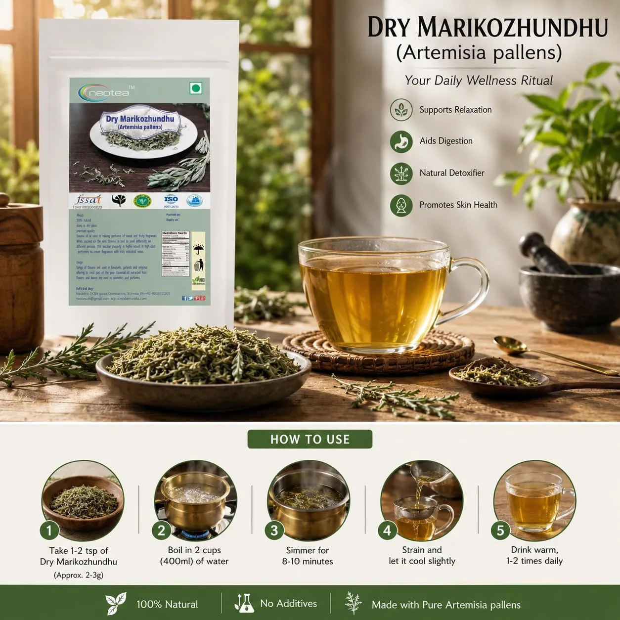 Marikozhundhu Raw Herb | Dried Marikozhundhu Leaves | Aromatic Traditional Herbal Ingredient | Natural Whole Herb for Home Use, Herbal Preparations & Pooja