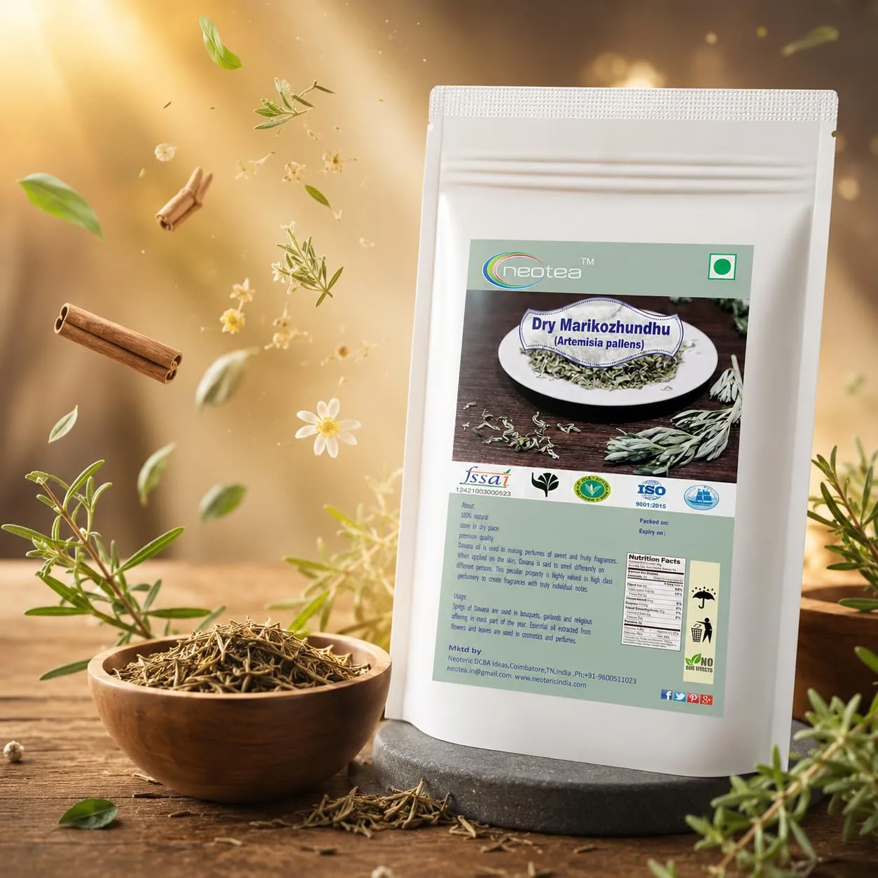 Marikozhundhu Raw Herb | Dried Marikozhundhu Leaves | Aromatic Traditional Herbal Ingredient | Natural Whole Herb for Home Use, Herbal Preparations & Pooja