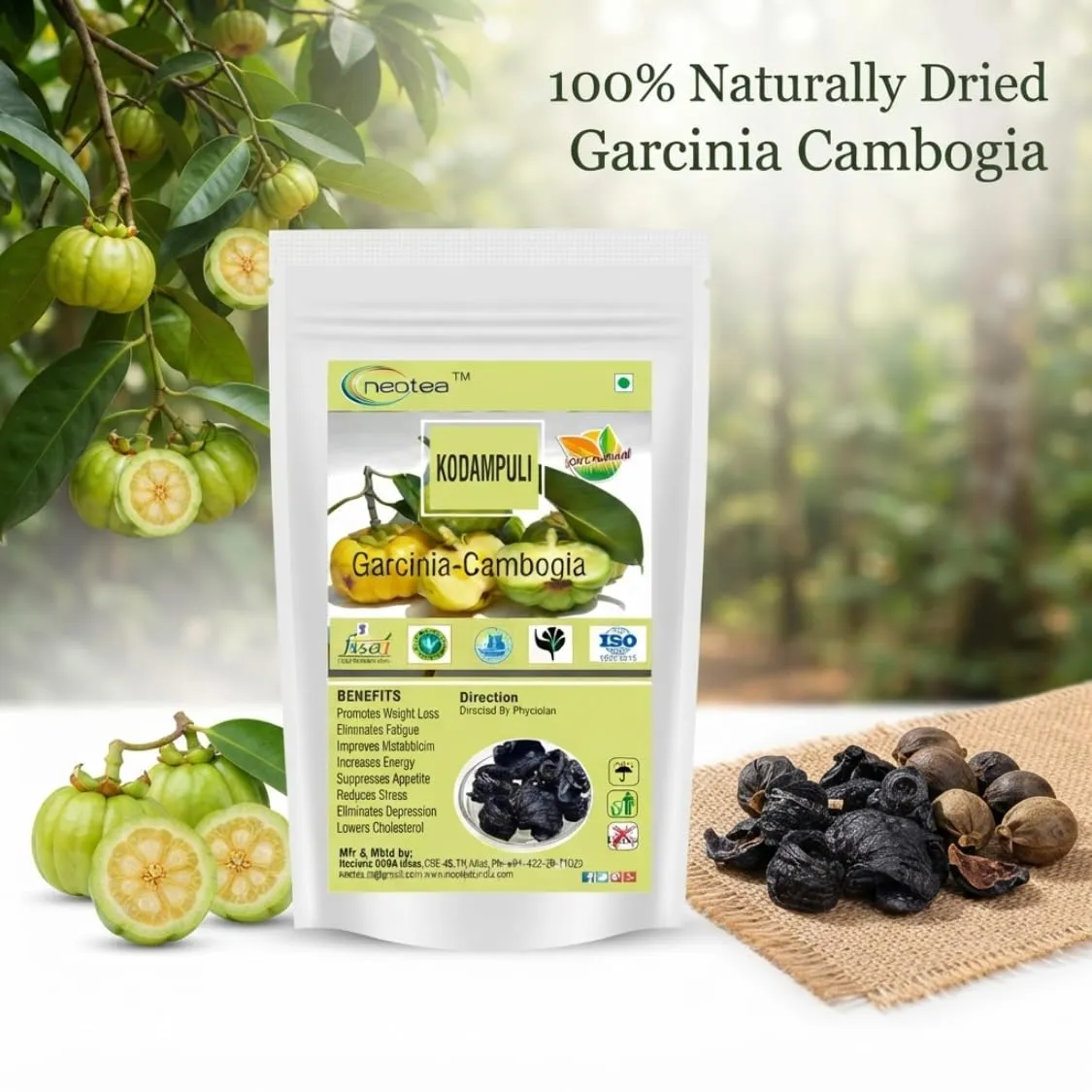 Kudampuli Garcinia Cambogia – Premium Dried Garcinia for Metabolism Boost, Appetite Control, Natural Herbal Supplement, Rich in HCA, Vegan & Non-GMO, Supports Healthy Digestion, All-Natural, Pure for Wellness